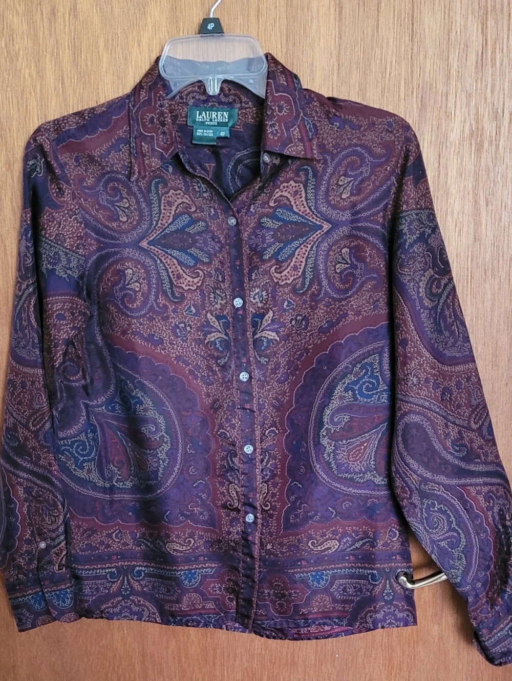 Lauren Ralph Lauren Women's Paisley Button-Down Shirt - Deep Burgundy and Navy